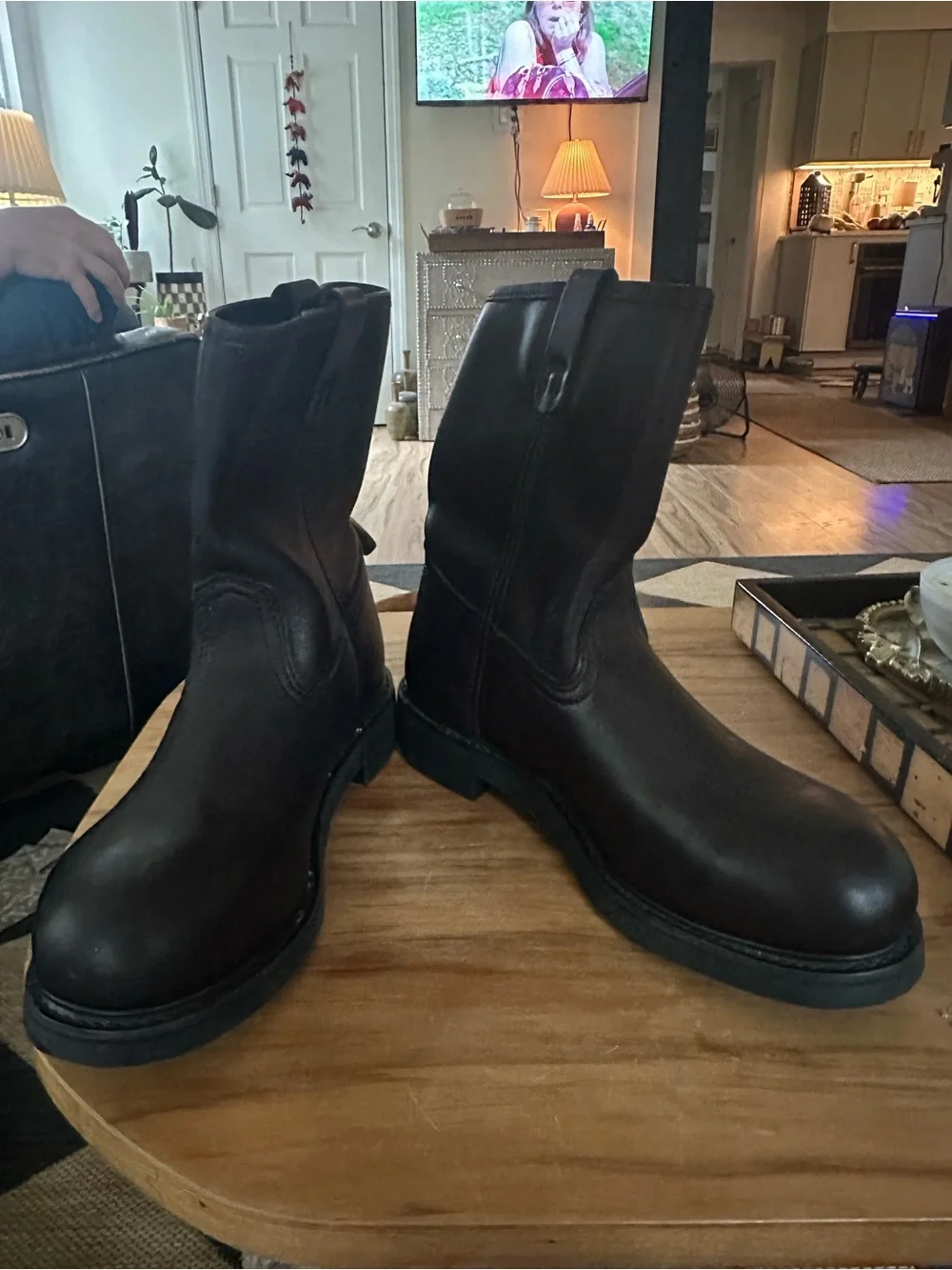 Mason Western Black Leather Pull-On boots new Size 9